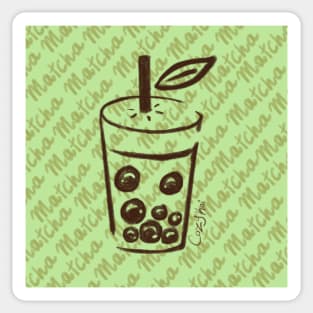 Matcha matcha boba tea Sticker